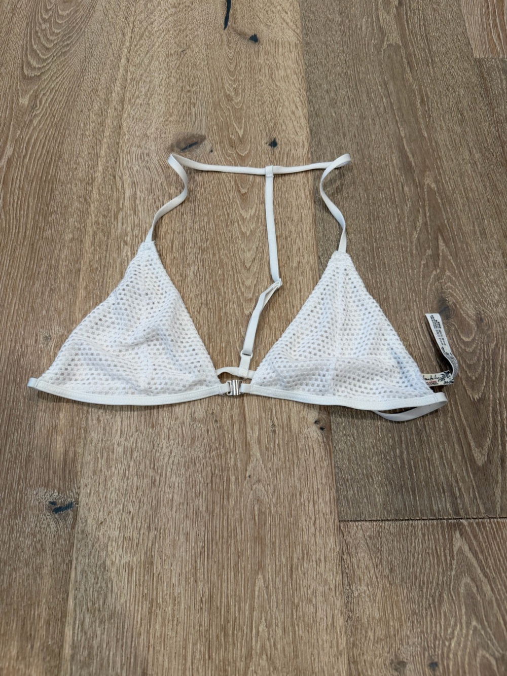 Free People White Mesh Triangle Bralette
